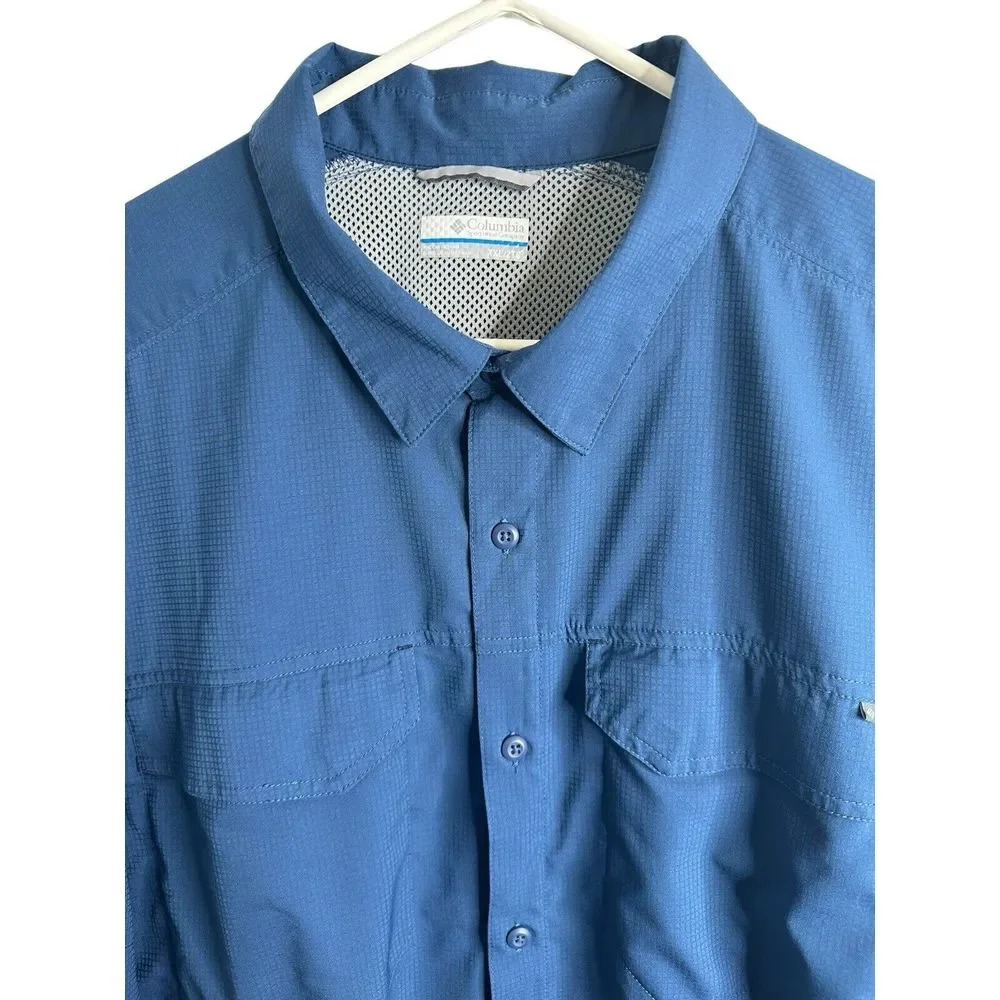 Columbia PFG Men's Shirt Button Down Roll Tab Sleeve Navy Blue Fishing S… - Picture 2 of 11